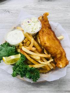 Fish & Chips with Tartar Sauce and Cole Slaw